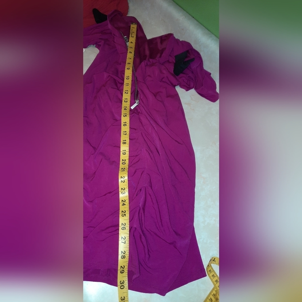 Laundry by Design One-Shoulder Ruched Plum Dress - Picture 3 of 11